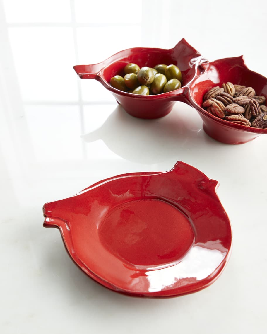 Vietri Lastra Holiday Figural Red Bird Canape | Neiman Marcus