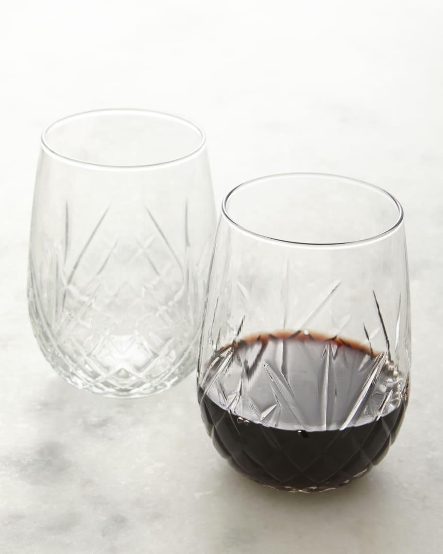 Godinger Crystal Meridian Stemless Wine Glasses, Set of 4