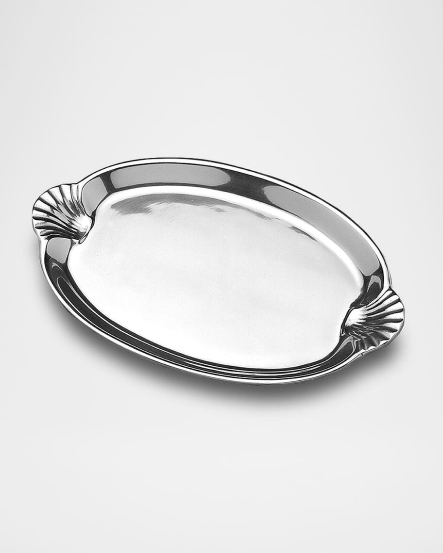 Wilton Armetale Scallop Handled Oval Tray