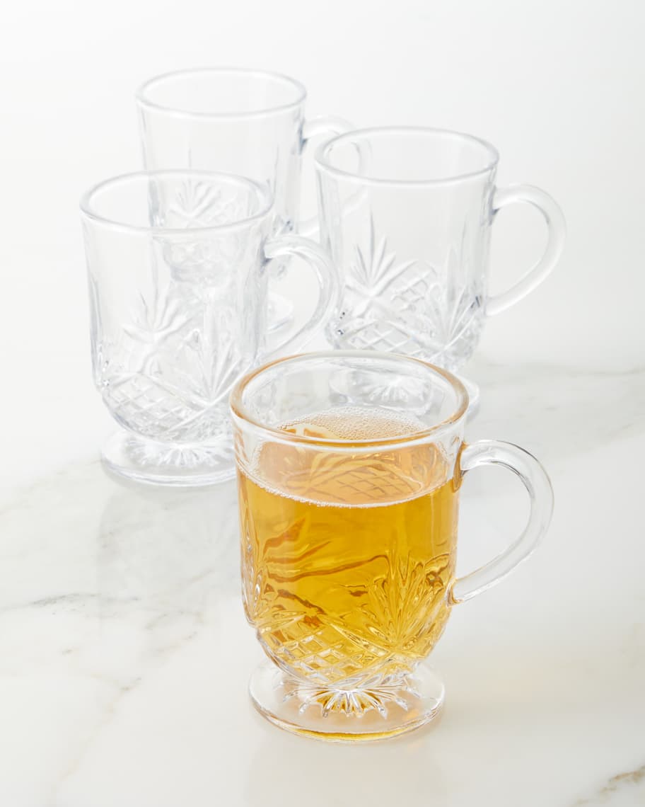 Godinger Footed Glass Tea Mugs, Set of 4