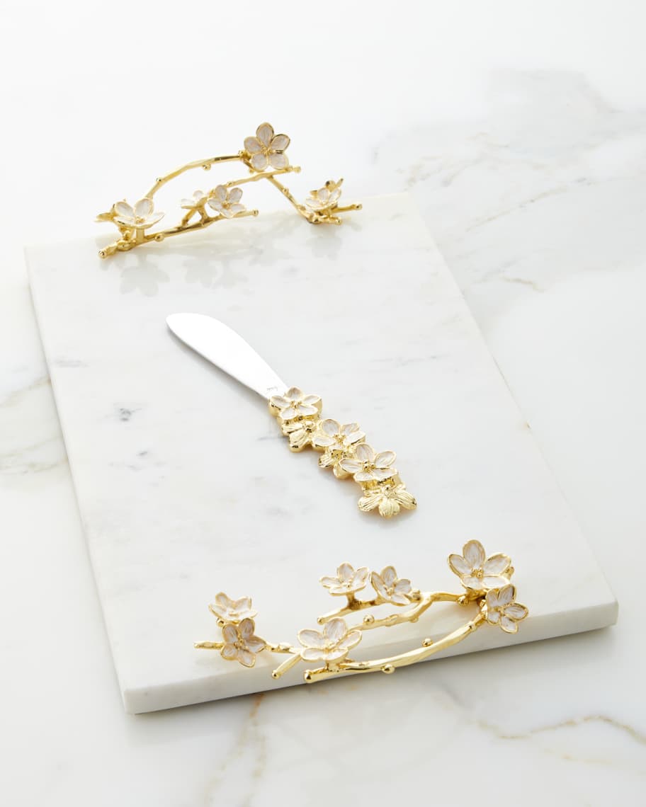 Exclusive Cherry Blossom Small Cheese Board w/ Knife