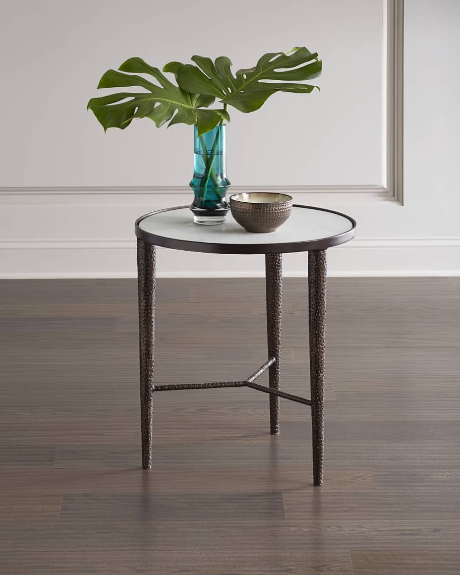 Global Views Hammered Bronze End Table Neiman Marcus
