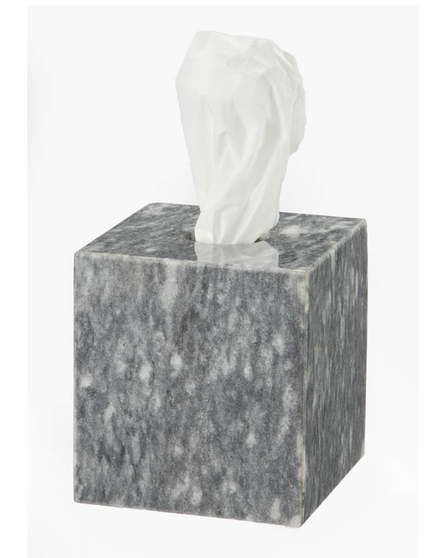 Marble Crafter Eris Collection Cloud Gray Marble Tissue Box | Neiman Marcus