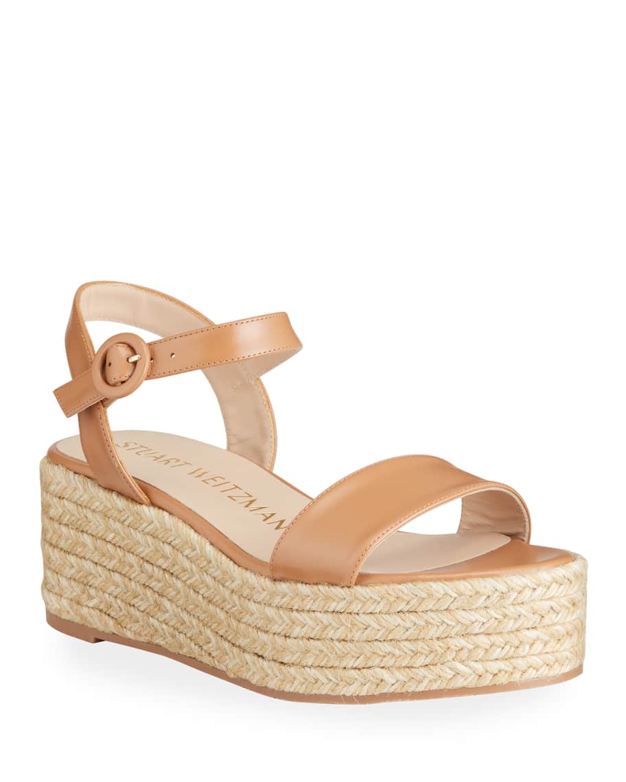 Stuart weitzman taborah leather wedge espadrille clearance