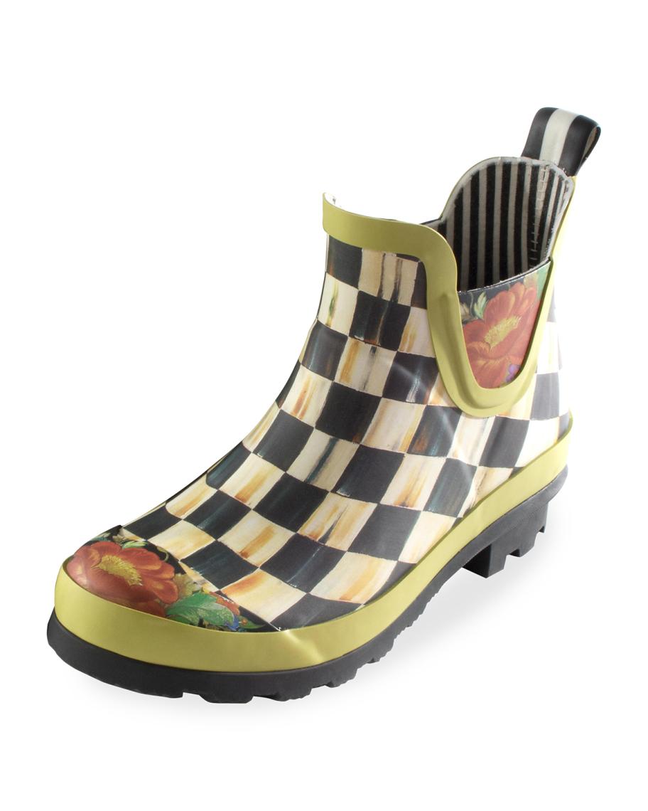 MacKenzie-Childs Courtly Check Chelsea Boots, Size 7 | Neiman Marcus