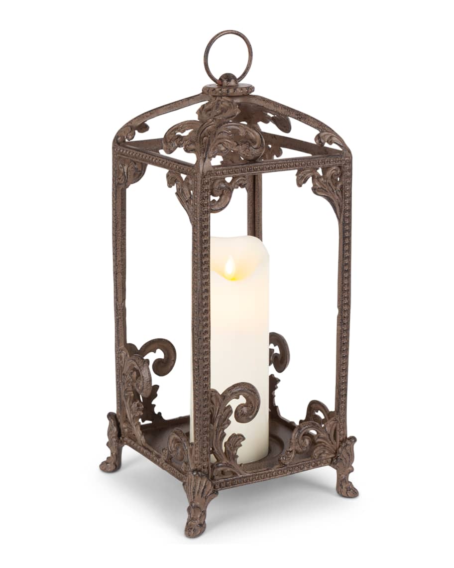 G G Collection Metal Acanthus Leaf Tall Lantern Neiman Marcus