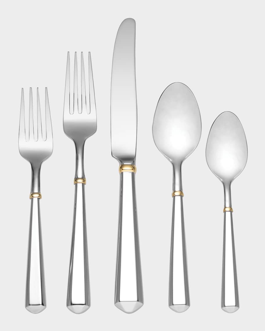 kate spade new york todd hill gold 5piece flatware set Neiman Marcus
