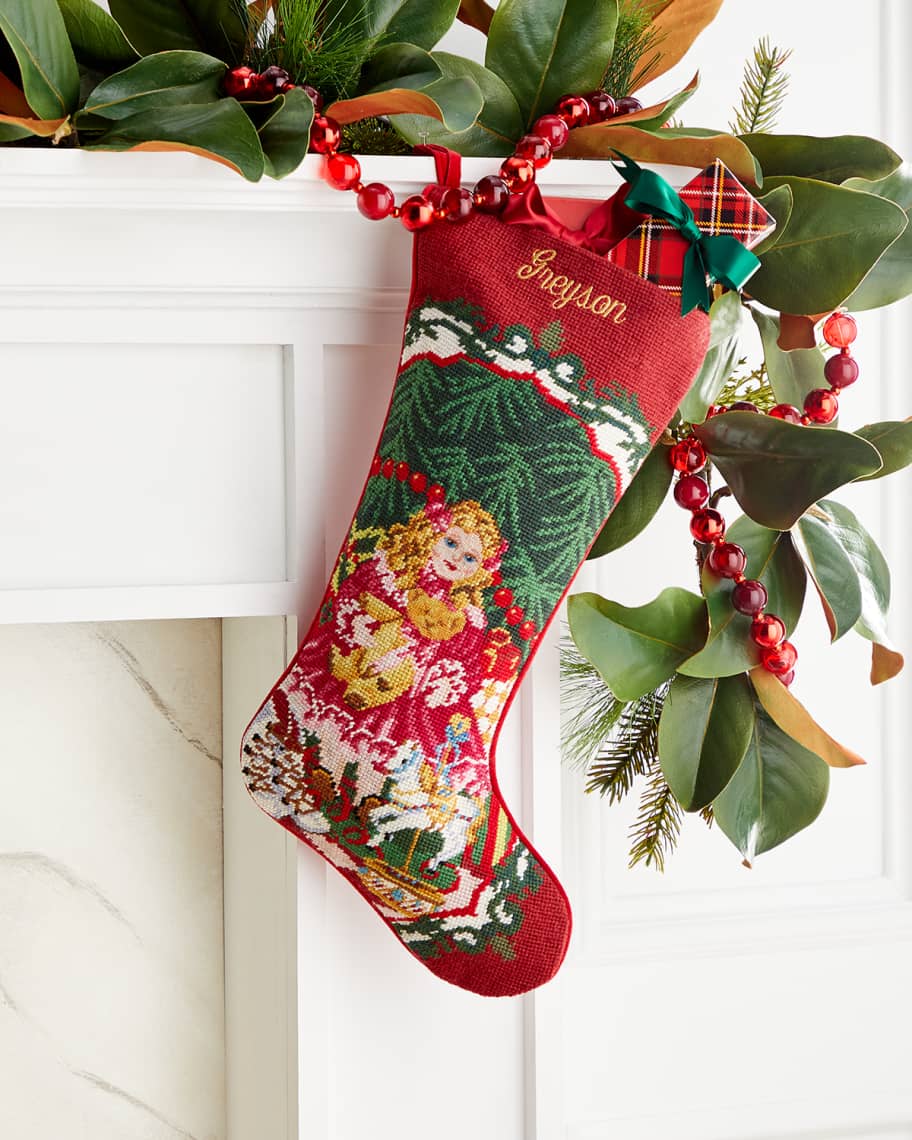 Sferra Needlepoint Doll Stocking, Personalized Neiman Marcus