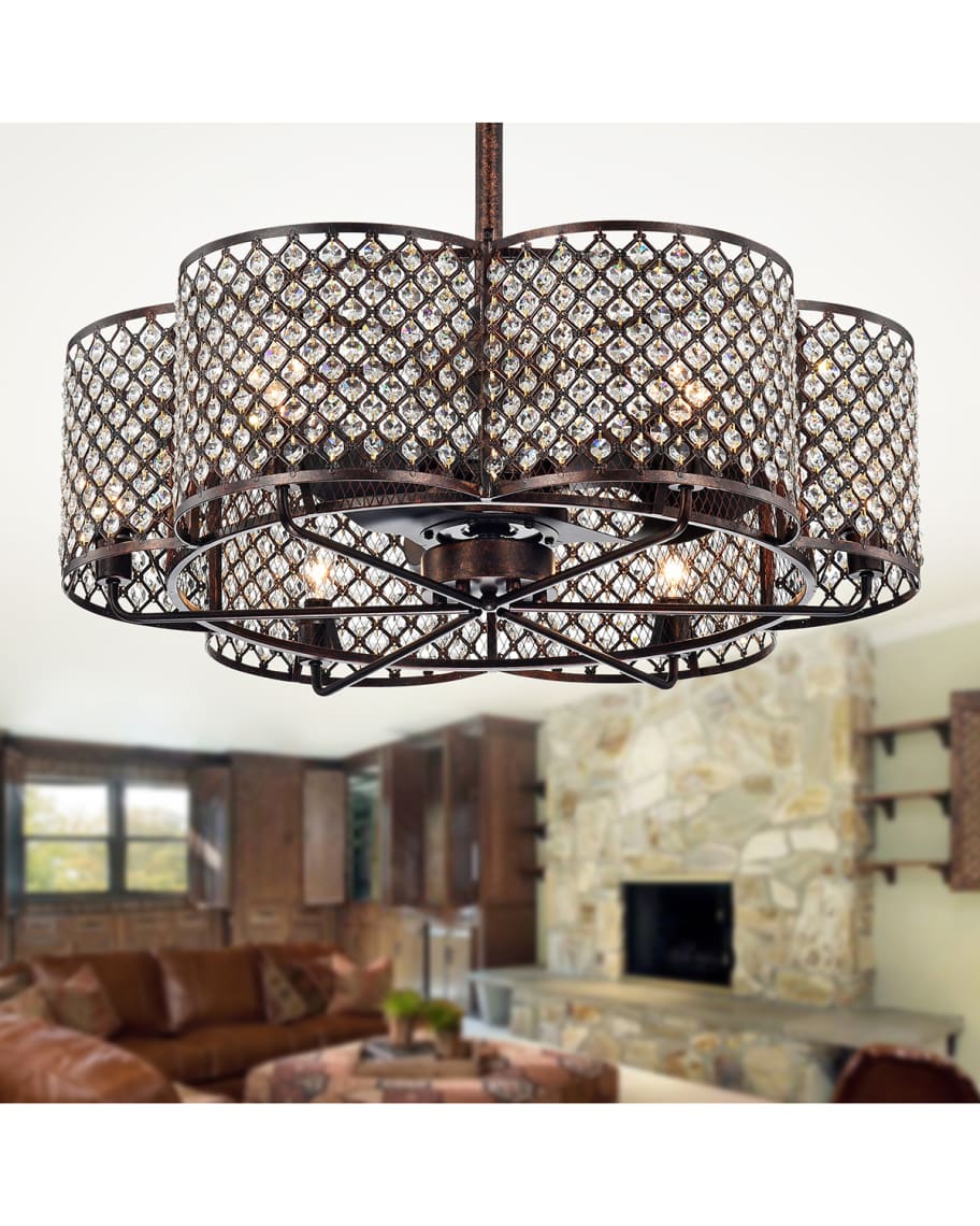 Home Accessories Stacked Curved Crystal Baguette Chandelier