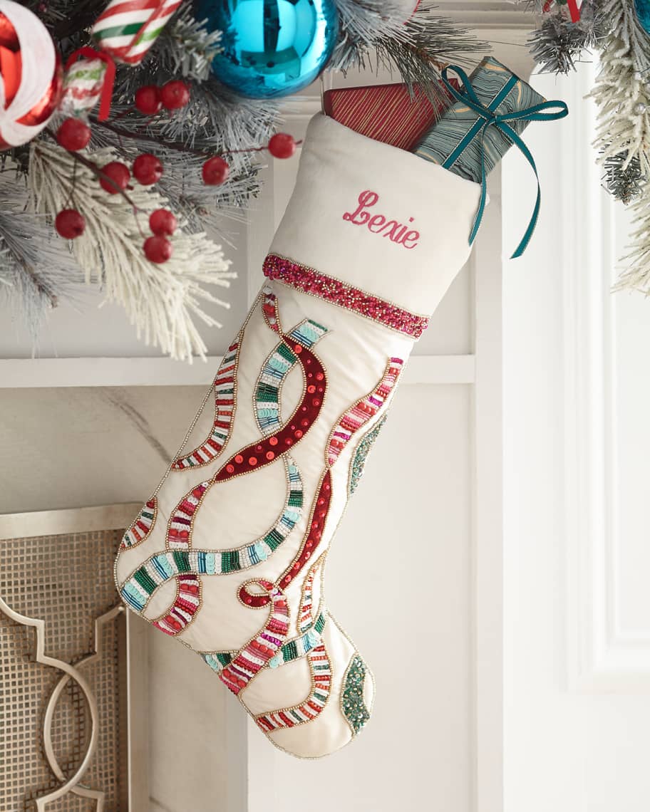 Kim Seybert Sweet Holiday Stocking, Personalized | Neiman Marcus