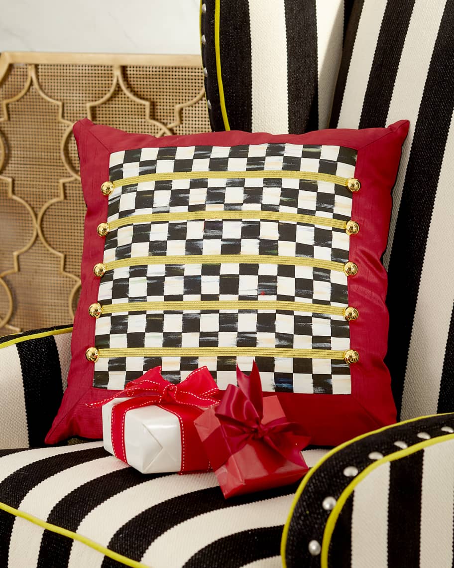 MacKenzieChilds Holiday Regimental Square Pillow Neiman Marcus