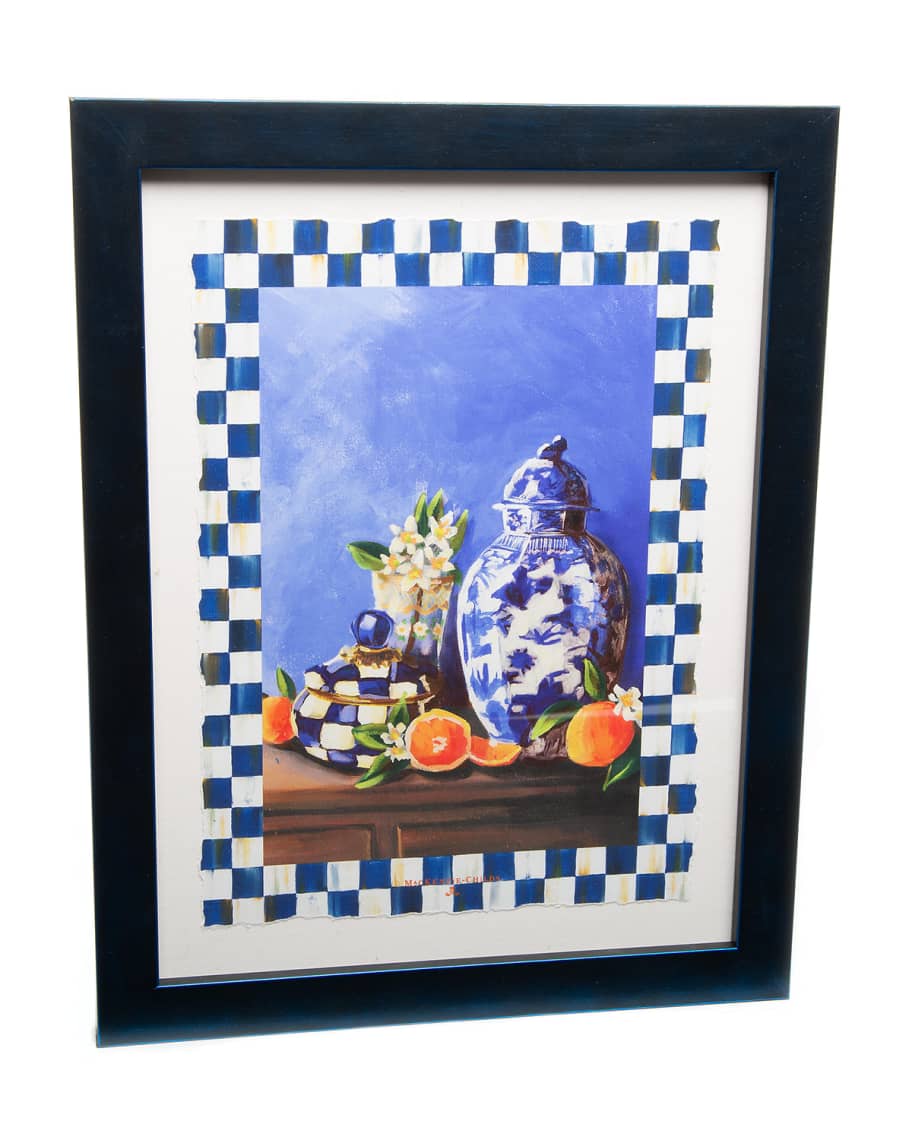 MacKenzieChilds Royal Check Vase Still Life Wall Art Neiman Marcus