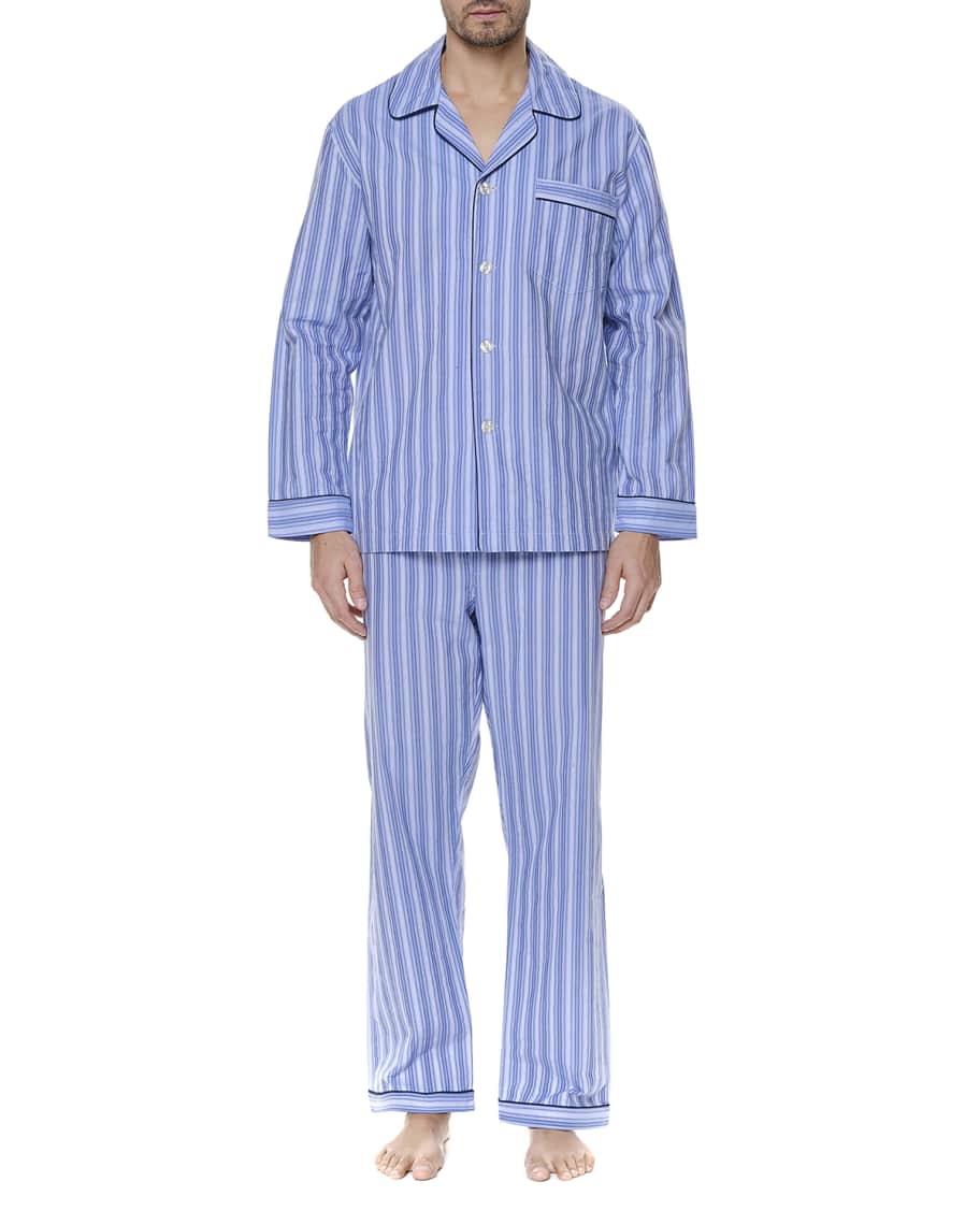 Majestic International Men's Estate Striped Dobby Luxury Pajama Set ...