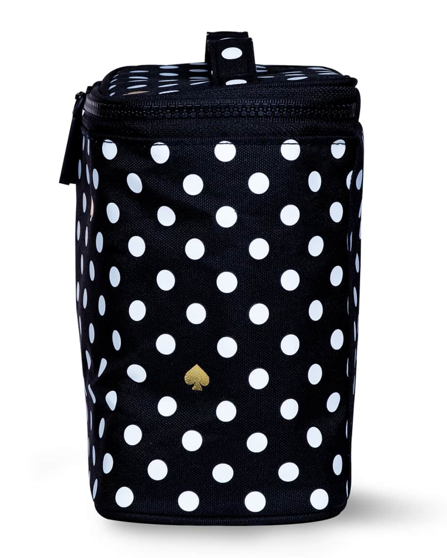 Image 3 of 3: polka dot lunch tote