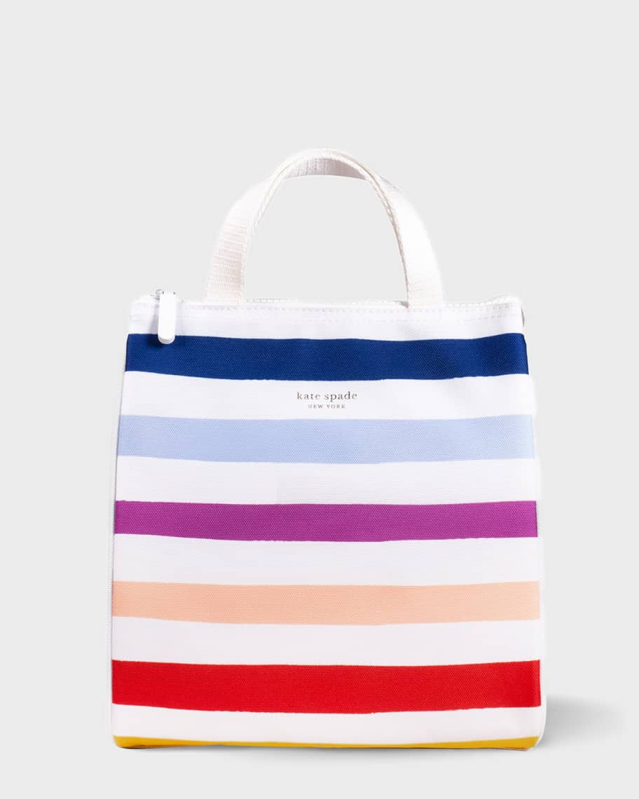 Image 1 of 2: candy stripe lunch tote