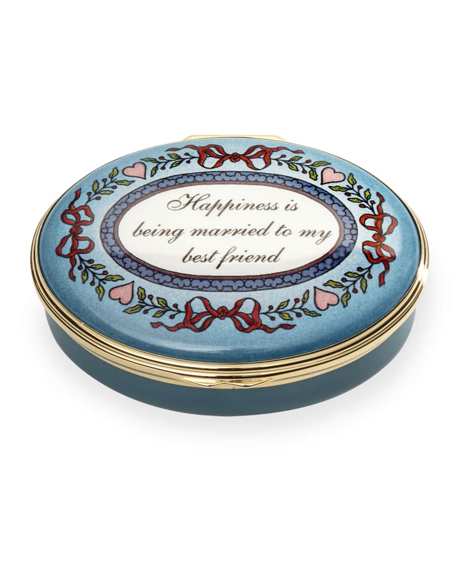 Halcyon Days Happiness Is Being Married Enamel Box | Neiman Marcus