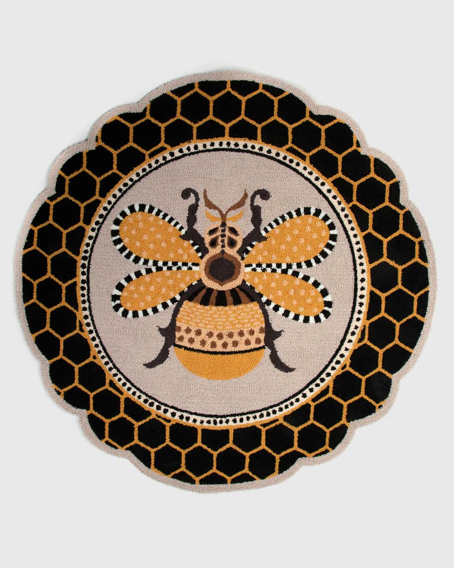 MacKenzie-Childs Queen Bee Rug, 4' Round | Neiman Marcus