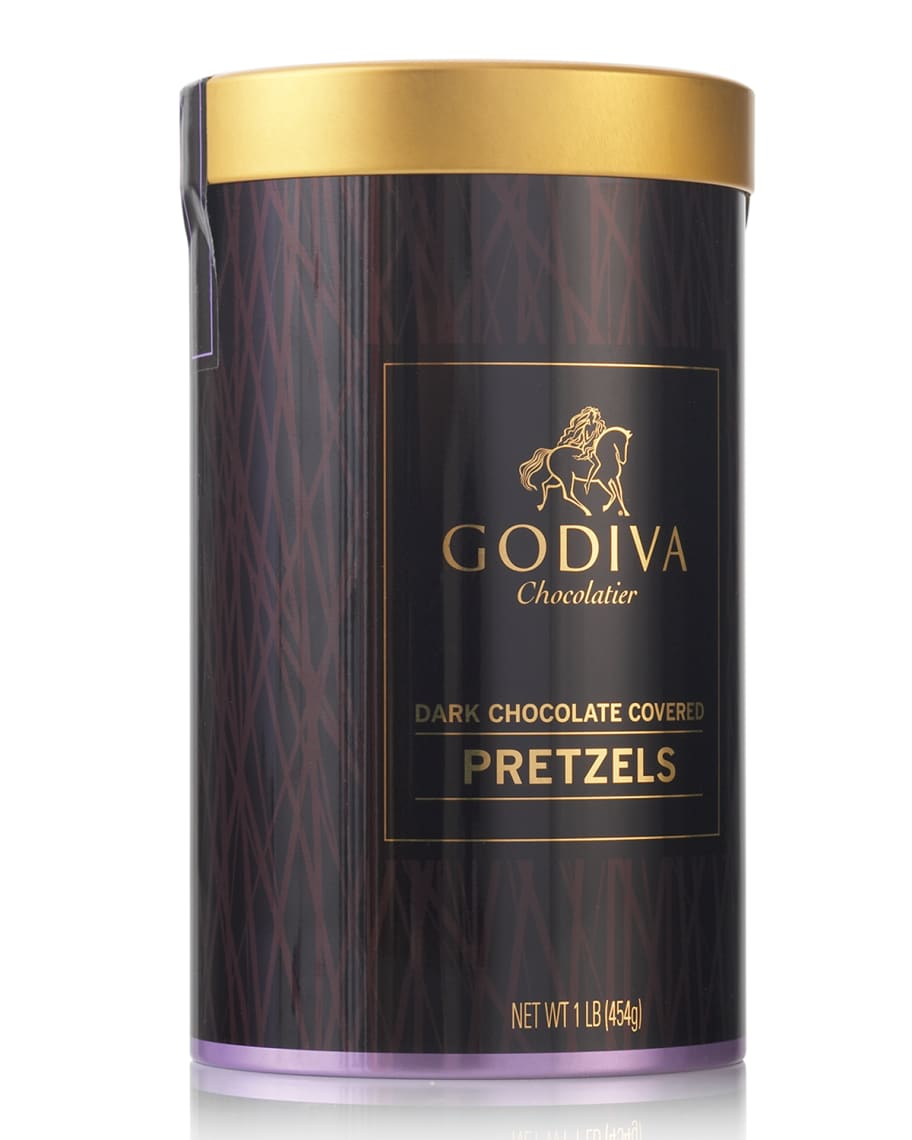 Godiva Chocolatier Dark Chocolate Covered Pretzel Tin Neiman Marcus