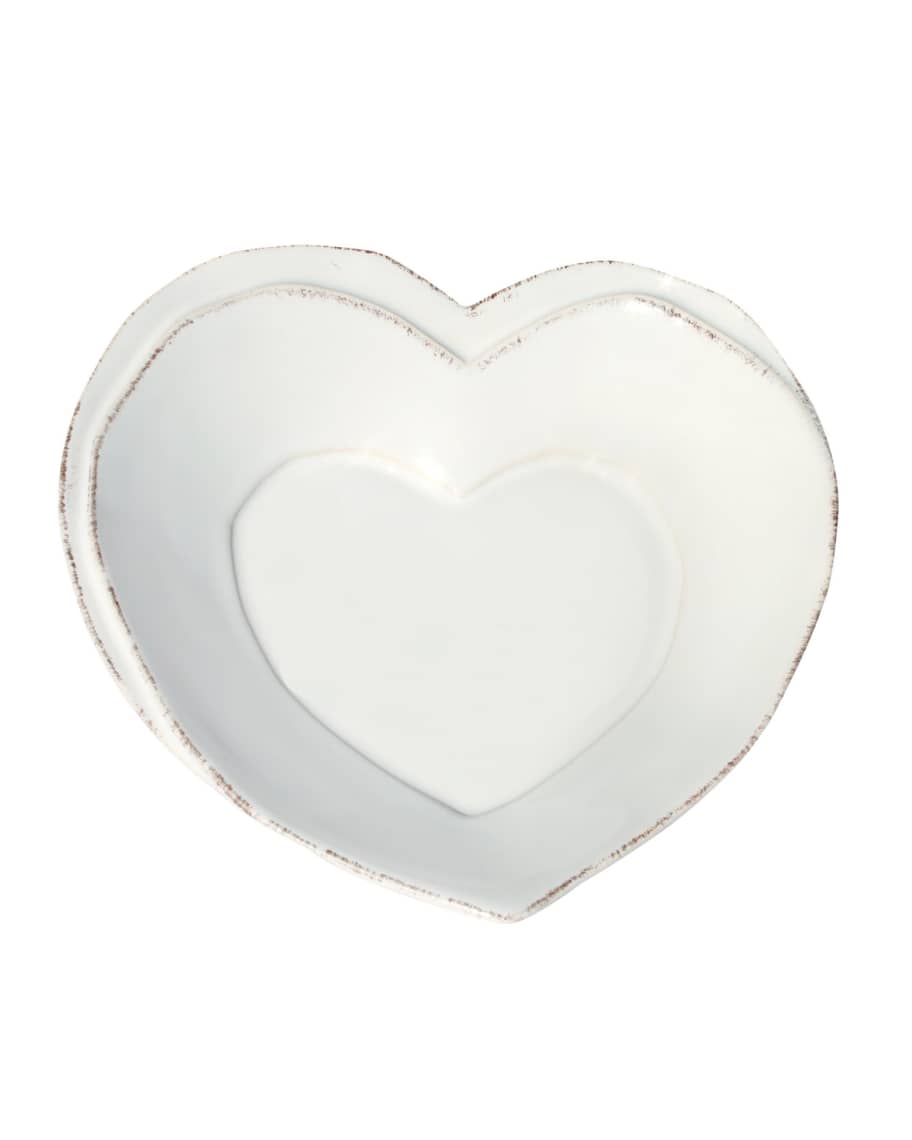 Vietri Lastra White Heart Dish