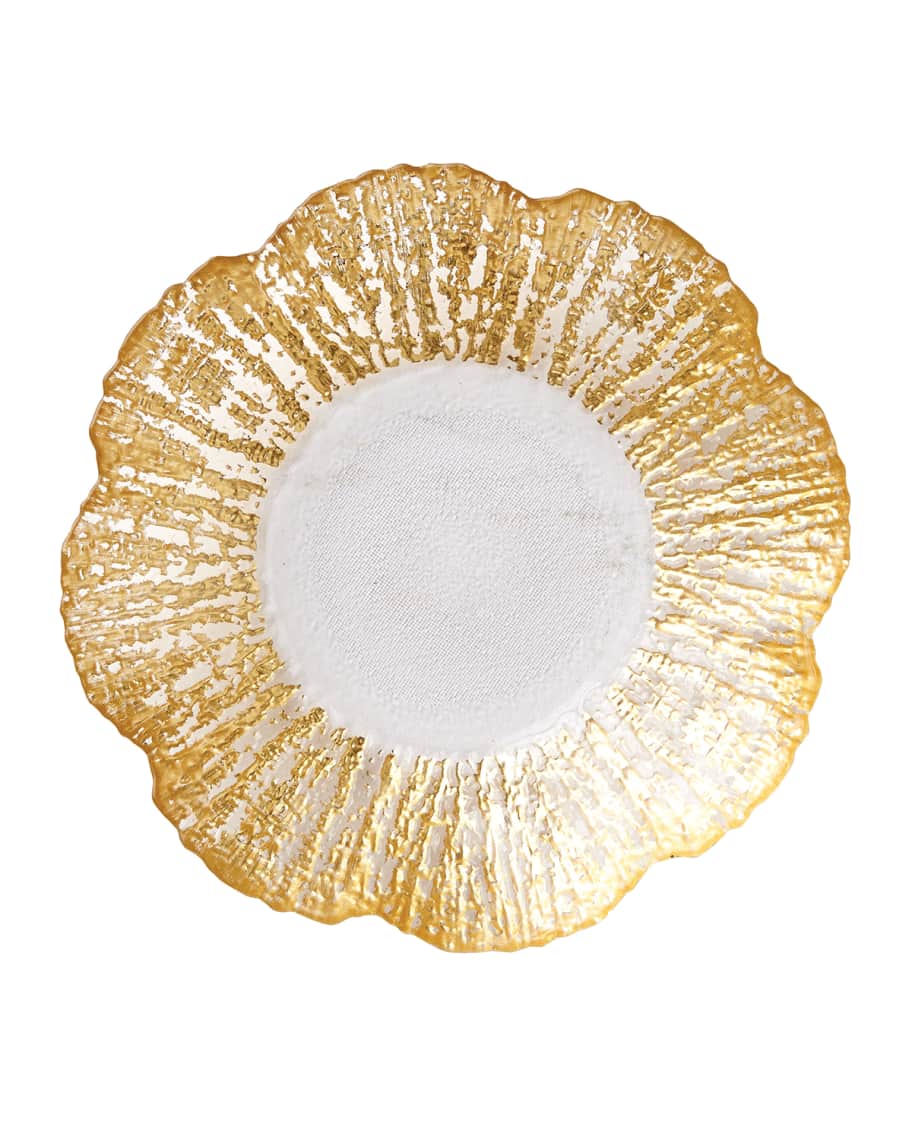 Vietri Rufolo Glass Small Shallow Bowl, Gold