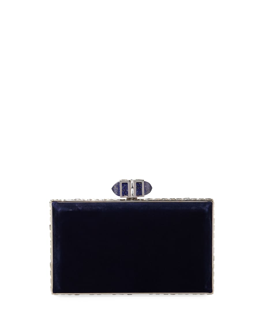 Judith Leiber Couture Velvet Coffered Rectangle Box Clutch Bag | Neiman ...