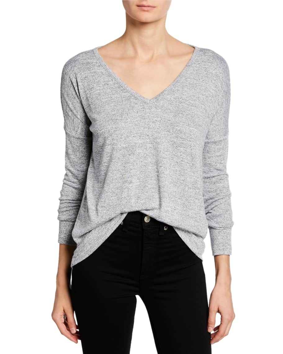 Rag & Bone Theo Long-Sleeve V-Neck Tee | Neiman Marcus