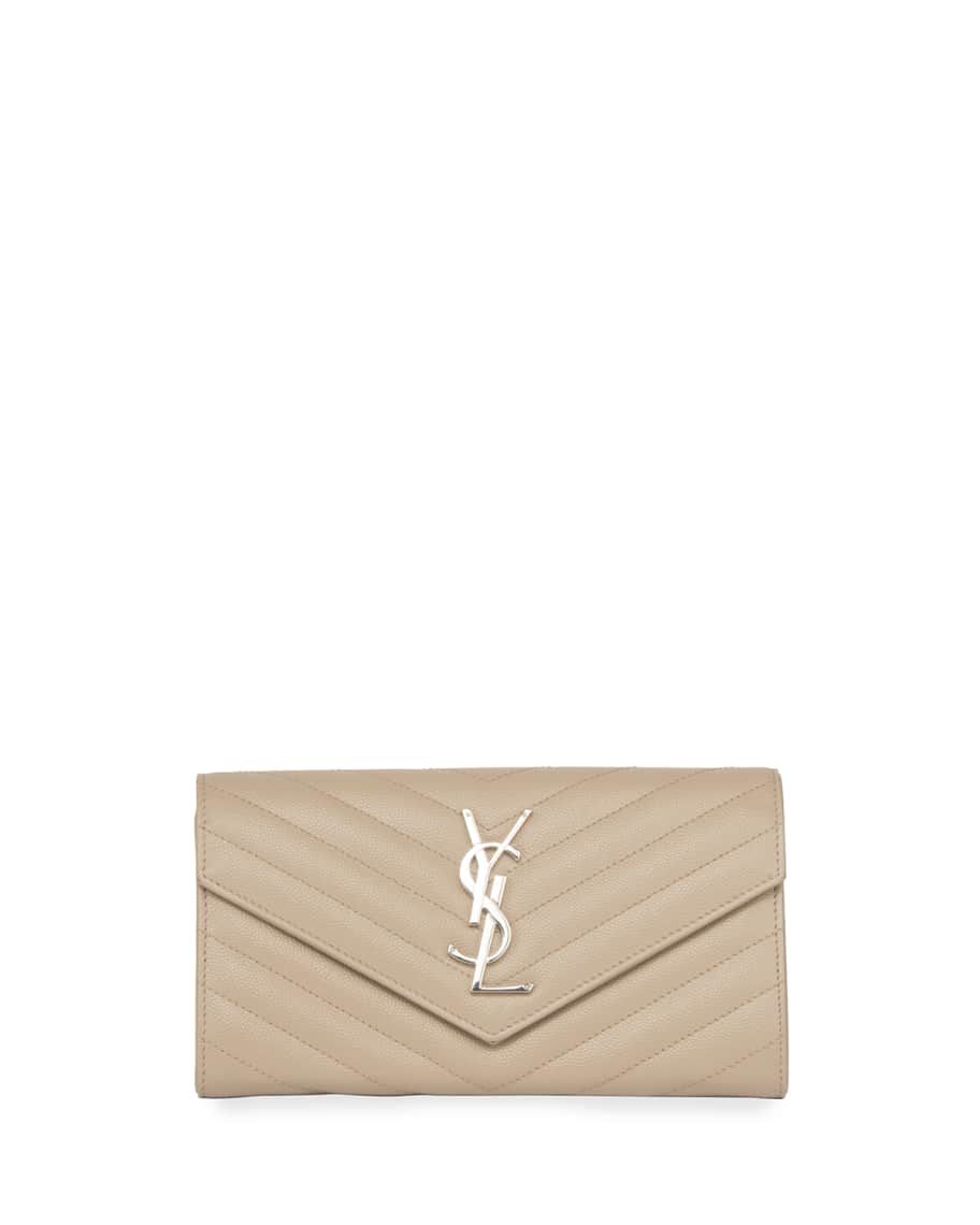 Saint Laurent Ysl Logo Medallion Continental Wallet