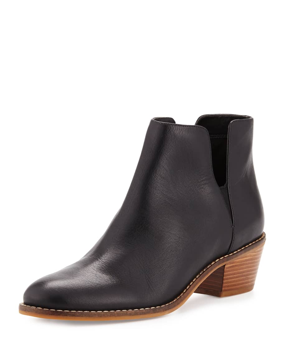 Cole Haan Abbot Grand.OS Leather Cutout Booties, Black | Neiman Marcus