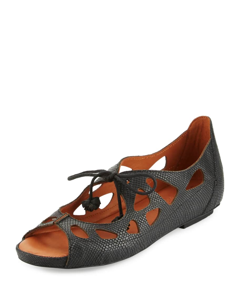 Gentle Souls Brynn Snake Embossed Lace Up Sandal Neiman Marcus