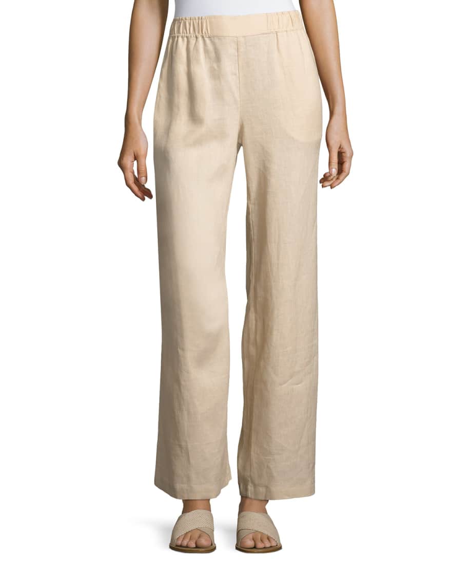 Go Silk Linen Wide-Leg Pants | Neiman Marcus