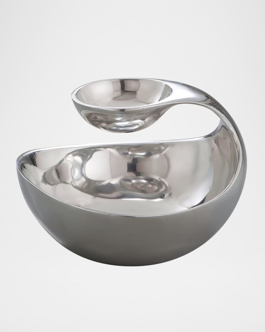 Nambe Scoop Chip and Dip Server