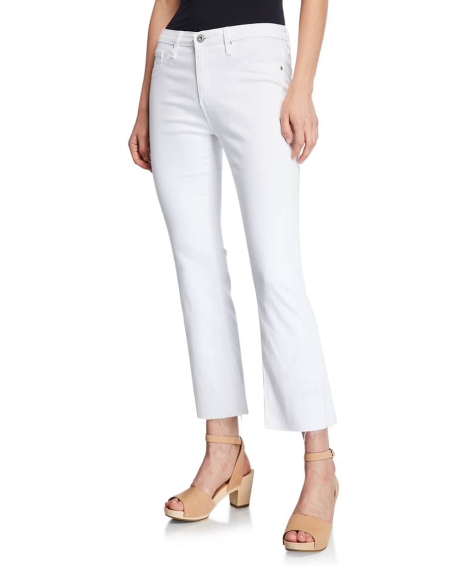 AG Jeans The Jodi Crop Flare Jeans with Raw Hem | Neiman Marcus