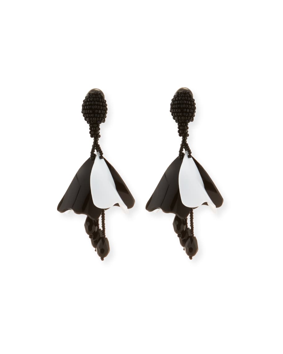 Oscar de la renta impatiens flower drop earrings sale