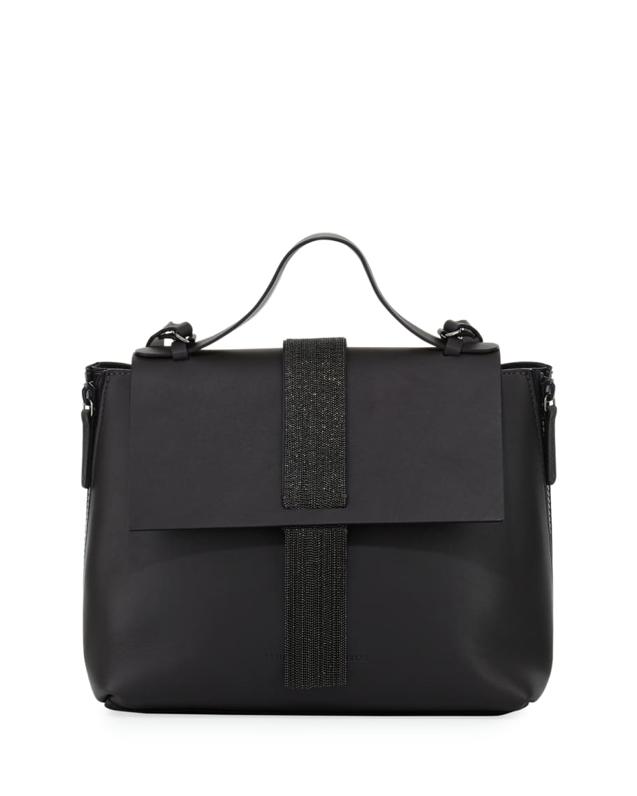 Brunello Cucinelli Medium Smooth Leather Monili Top-Handle Bag | Neiman ...