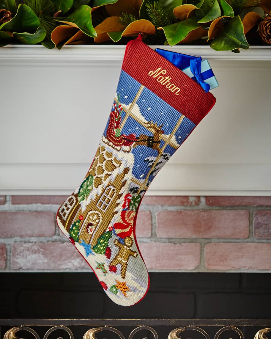 Sferra Christmas Goodies Needlepoint Stocking Neiman Marcus