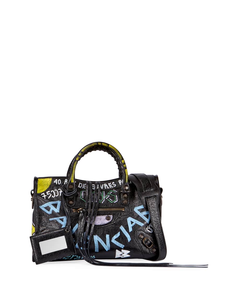 Balenciaga classic city aj small graffiti satchel bag online