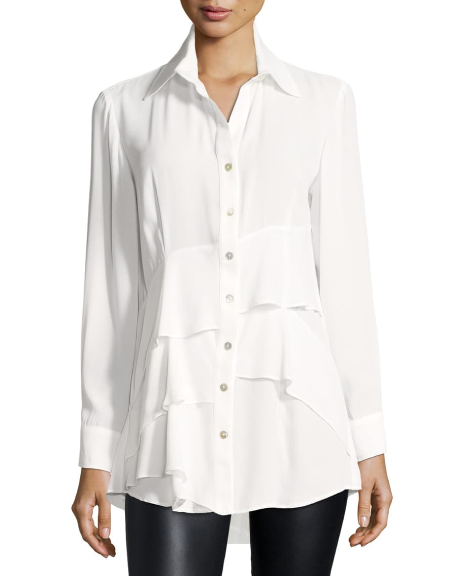 Finley Jenna Tiered Crepe Blouse | Neiman Marcus