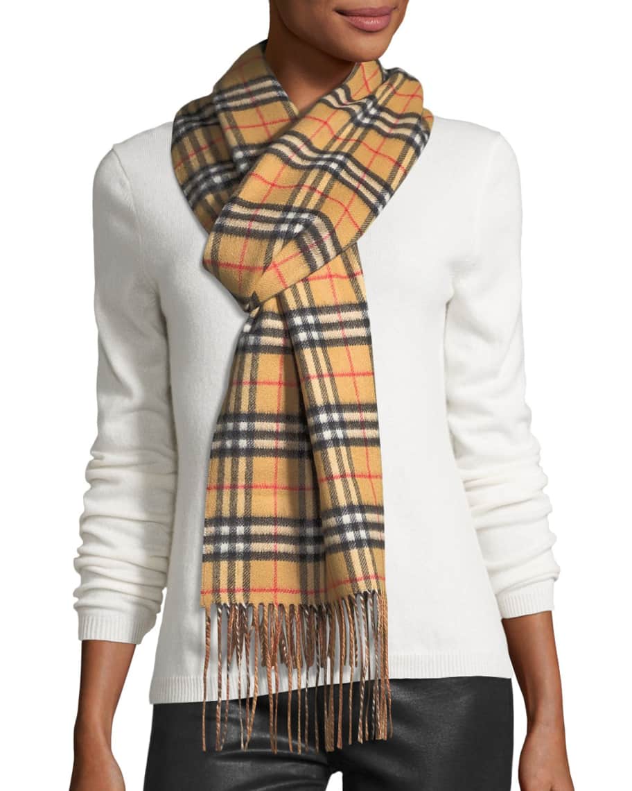 Burberry Check Cashmere Reversible Scarf Hats & Scarves