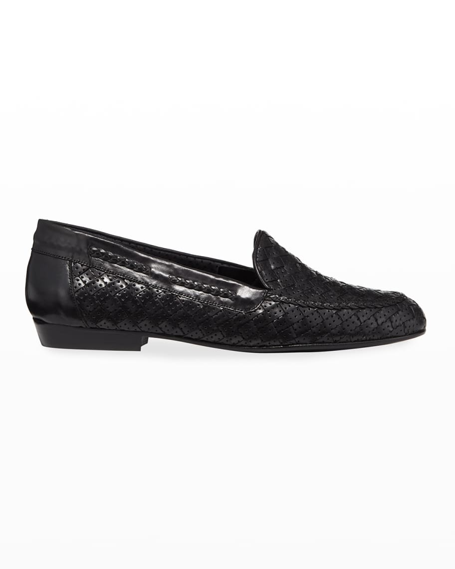 Sesto Meucci Nellie Woven Perforated Leather Loafer | Neiman Marcus