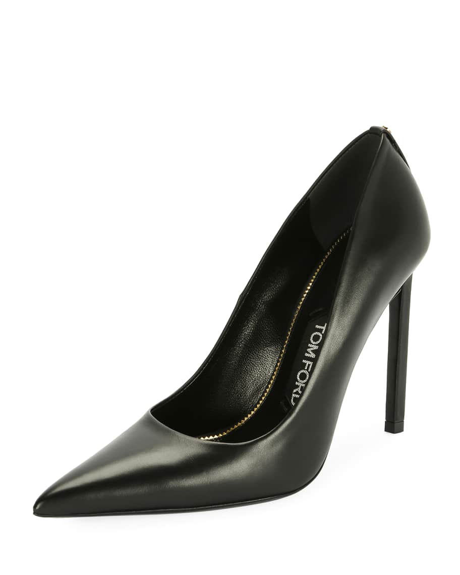 TOM FORD Pointed-Toe 105mm Leather Pump | Neiman Marcus