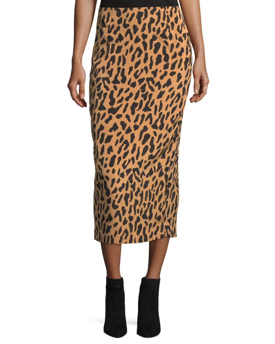 Dvf leopard print pencil on sale skirt