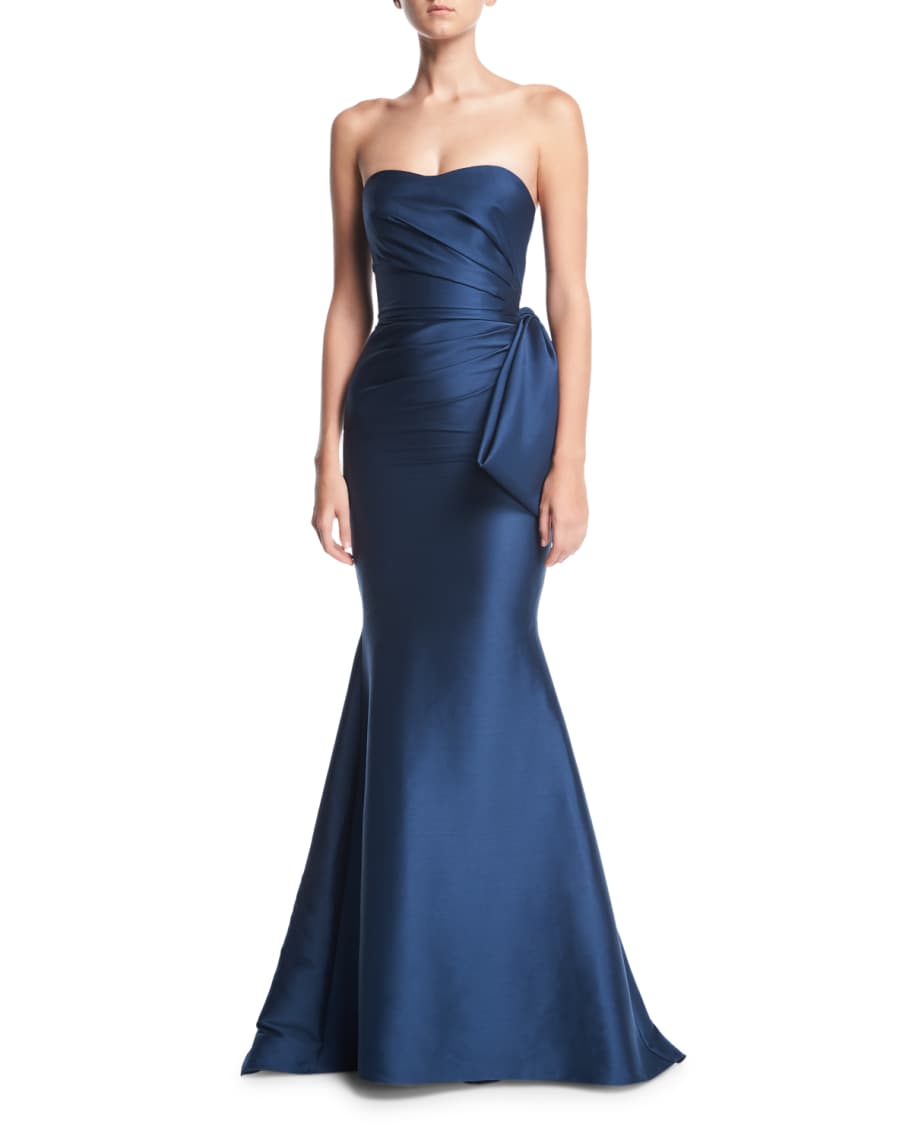 shoshanna moira strapless bow gown