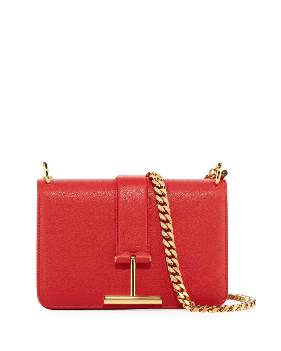 TOM FORD Tara Chain Grain Leather Shoulder Bag | Neiman Marcus