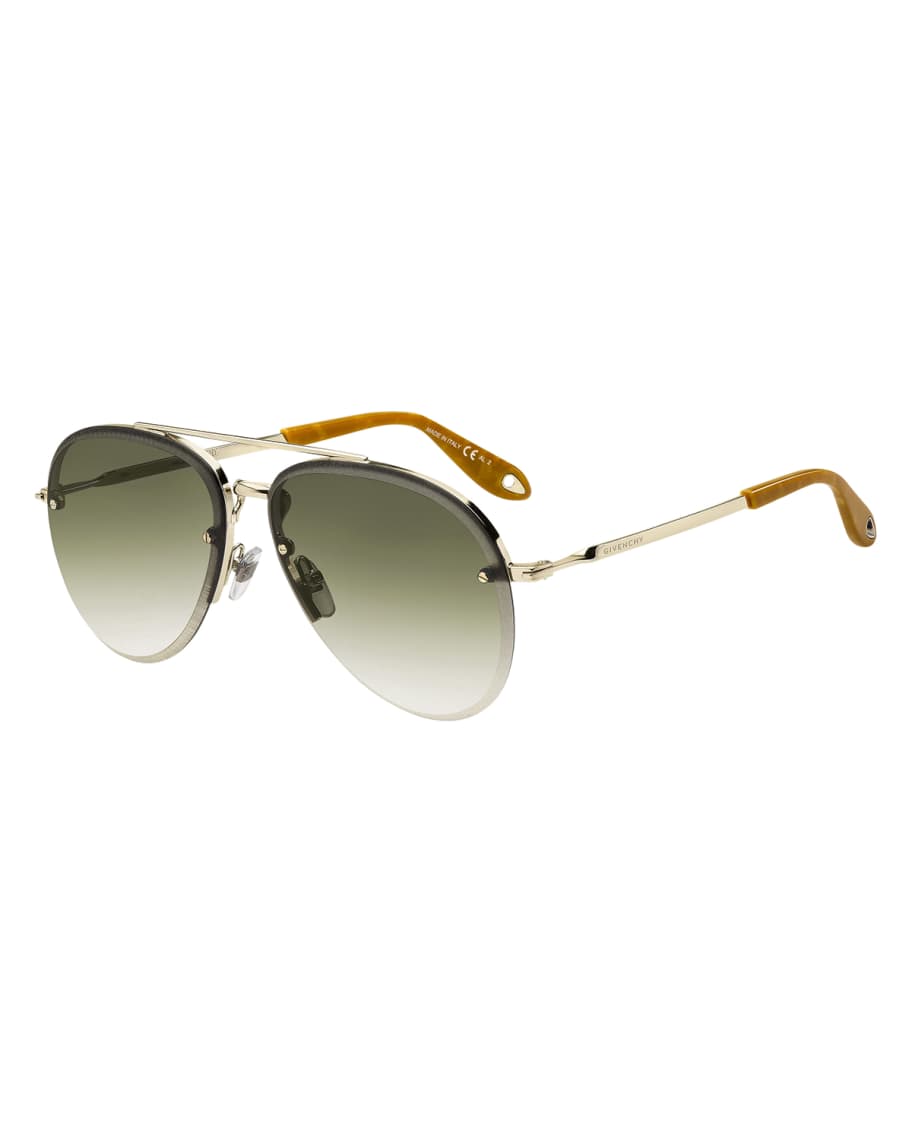 Givenchy Semi-Rimless Gradient Aviator Sunglasses | Neiman Marcus