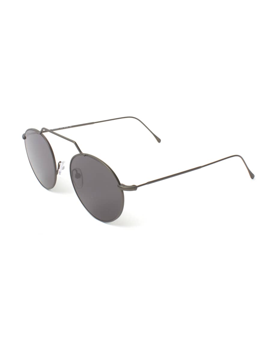Illesteva Round Geometric Bar Mirrored Sunglasses | Neiman Marcus