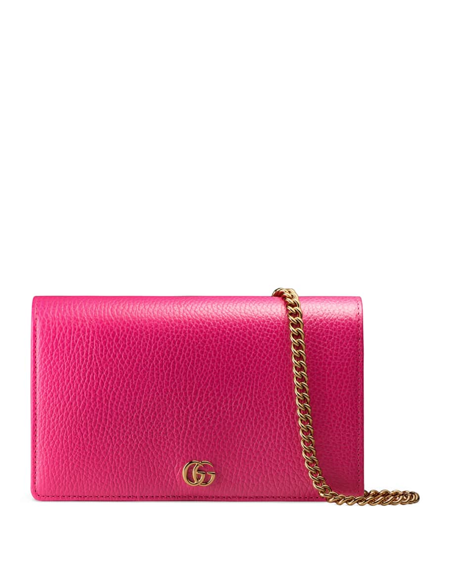 GG Marmont keychain card case in light pink leather