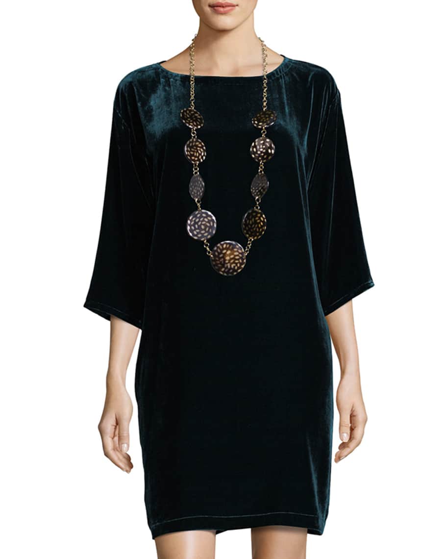 Eileen fisher short deals velvet shift dress