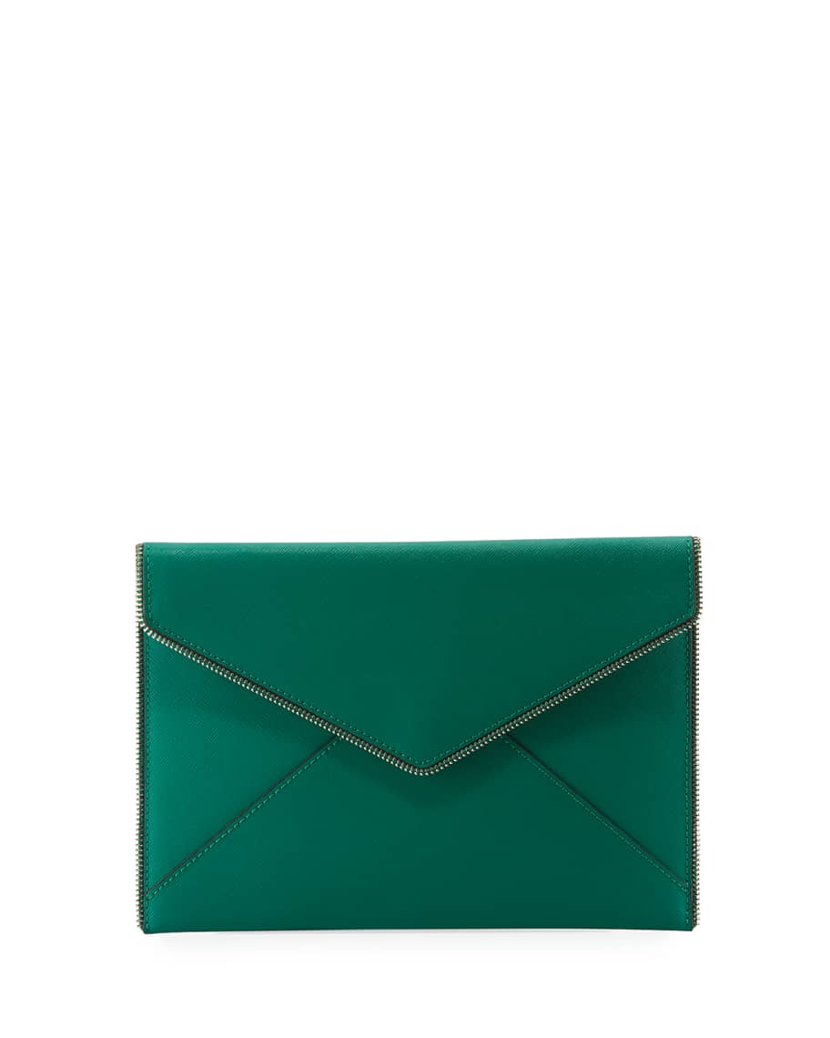 Rebecca Minkoff Leo Saffiano Envelope Clutch Bag | Neiman Marcus