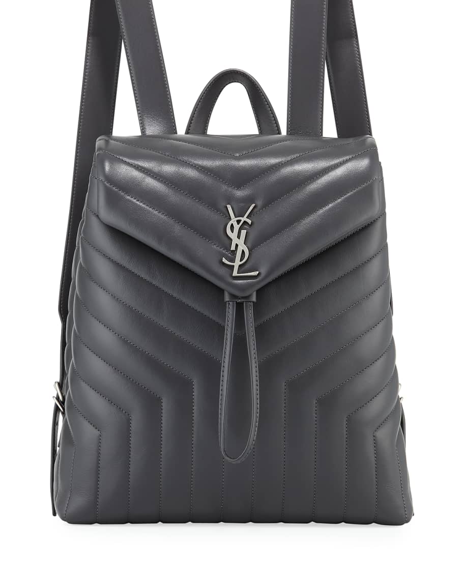 Saint Laurent Burgundy Matelassé Y Leather Small Loulou Backpack