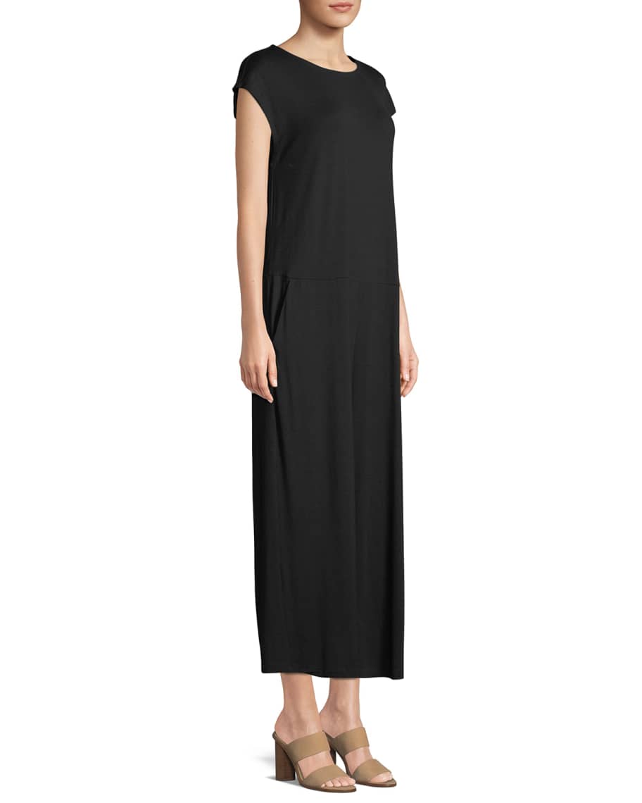 Eileen Fisher Plus Size Lightweight Viscose Jersey Cap Sleeve Jumpsuit Neiman Marcus